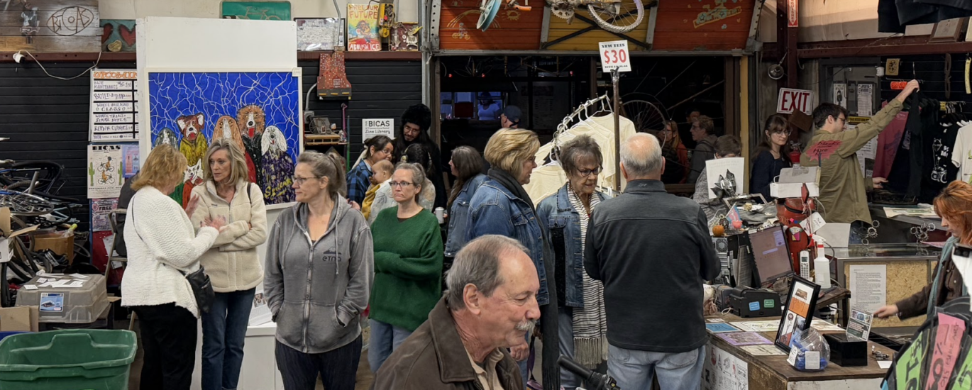 people at art auction